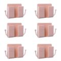 Wall Mount Phone Holder with Hooks Self-Adhesive Wall Beside Organizer Storage Box Plastic Charging Phone Stand | Phone Holder for Bedroom Living Room. 
