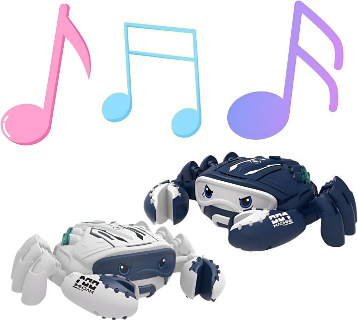 Mechanical Crawling Crab Toys with Spray Mist Smoke - Interactive Kids Toys with Lights & Music, Escaping Crab Dog Cat Pet Toy