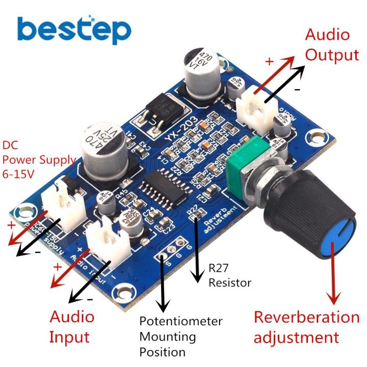 【VA VA VOOM】PT2399 Microphone Board Effect M65831 Mono Amplifier Preamp ...
