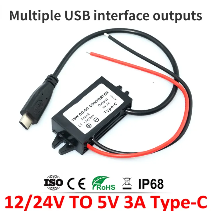 Range Tour Kit Cablaggio USB-C Per Dashcam – 12V-32V A 5V 3A, Con Schermo LED E Protezione Batteria Regolabile (11.8V-24.8V) - 4