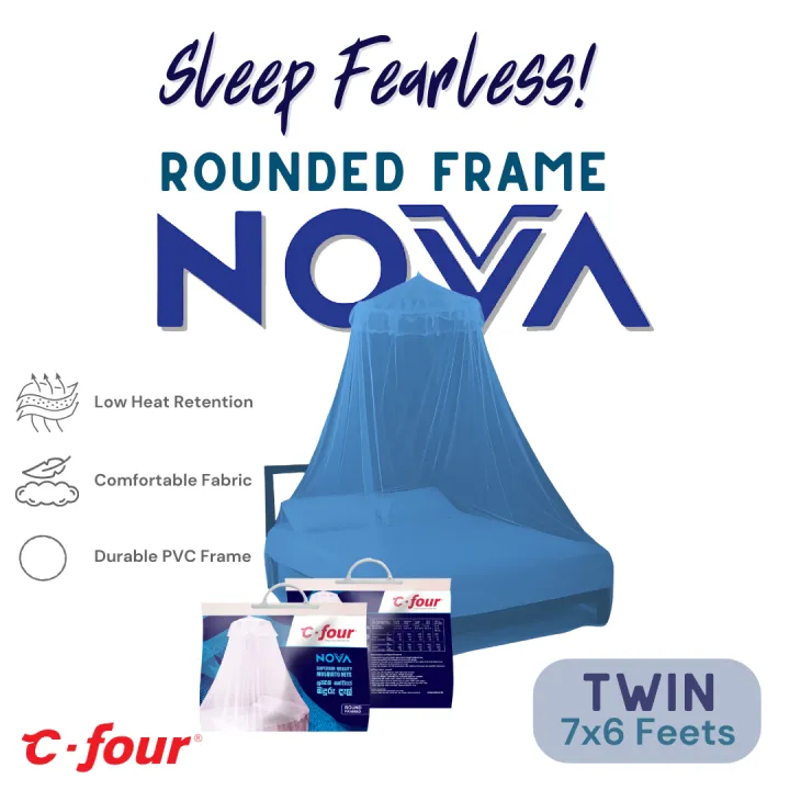 C four Nova Round framed Mosquito Net for Twin Bed ( 6 x 6 )