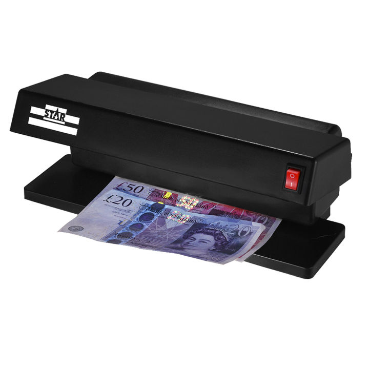 HXSJ Por-Table Multi-Currency Counterfeit Bill Detector Ultraviolet Dual Uv Light Detection Ma-Chine Cash Notes Banknotes Checker Forged Money Tester For Usd Euro Pound, Eu Plug