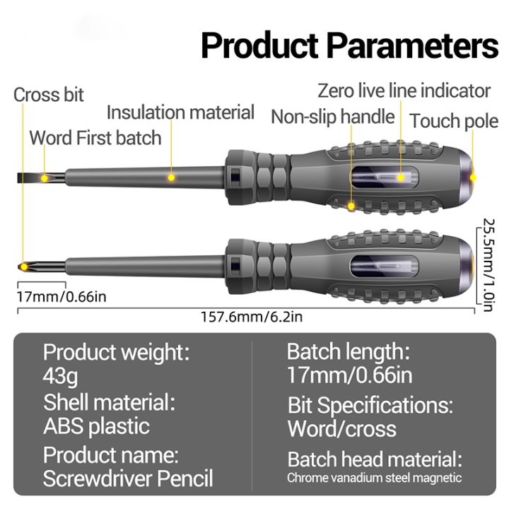 2pcs%20Electric%20Voltage%20Tester%20Pen%20Screwdriver%20A-C%20Non-contact%20Induction%20Test%20Pencil%20Voltmeter%20Power%20Detector%20Voltage%20Meters%20-%20Image%202