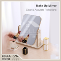 Wooden Desk Mirror High-Definition Portable Foldable Dressing Make Up Mirror 360 Degree Swivel Minimalistic Table Mirror Cermin. 
