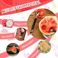 [Featured] Double-Sided Fruit Melon Baller Spoon /304 Stainless Steel Ice Cream Platter Spoon Smooth Round Melon Balls Melon Scoop for Watermelon,Ice Cream,Fruits,Sorbet,Meatball. 