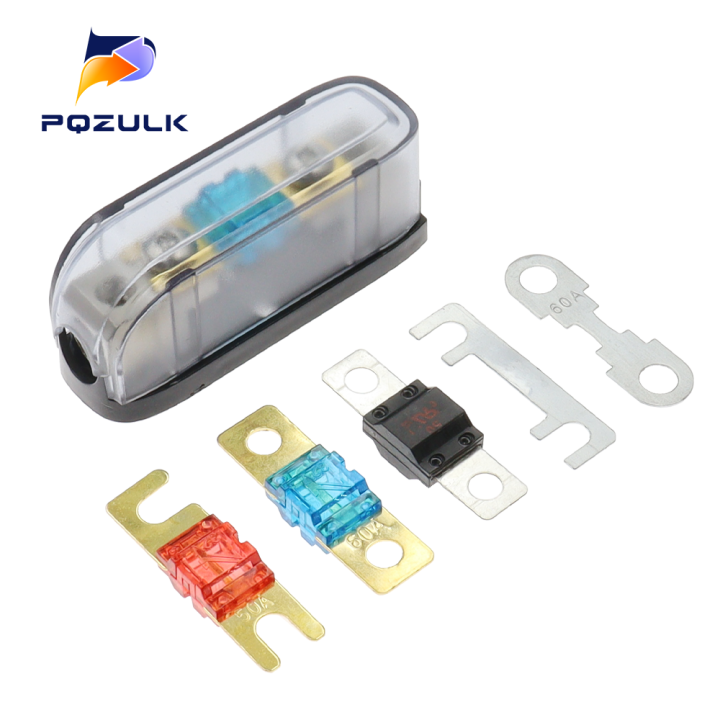 1Set Car Audio Fuse 30A 40A 80A 100A 150A Power Fuse Holder Stereo Audio Single Way AGU Fuse Holder Power Distribution Fuse Box