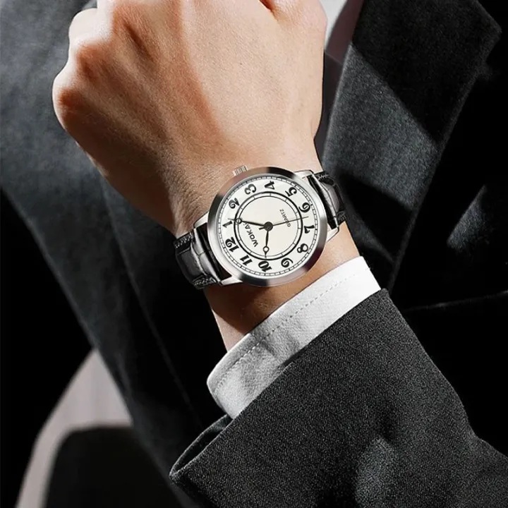 Wokai%20Men's%20Watch%20Quartz%20Movement%20Classic%20Simple%20Large%20Dial%20Casual%20Stylish%20Wristwatch%20-%20Image%203