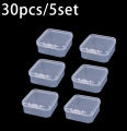 6Pcs/Set Mini Square Boxes Transparent Plastic Jewelry Storage Case Finishing Container Packaging Storage Box For Earrings Rings. 