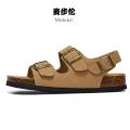 Maibulun Birkenstock Cork Slippers Flat Roman Sandals Frosted Summer Beach Men and Women All-MatchingH36. 