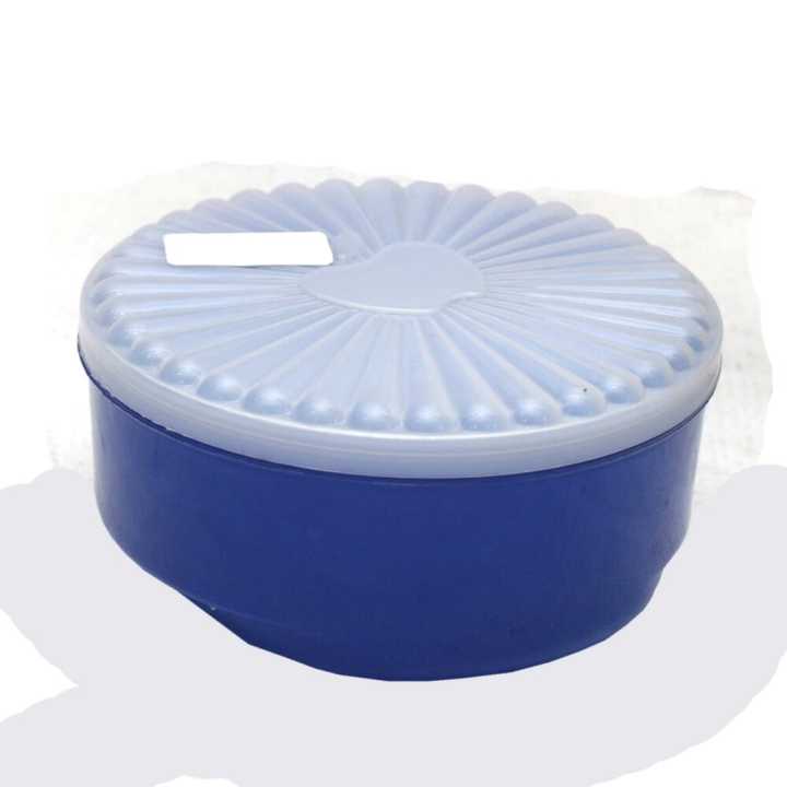 Plastic Twist Container  -Blue & White