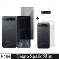 3In1 Curved Privacy Tempered Glass For Tecno Spark Slim 4G Screen Protector Full Cover For Tecno Pova Slim Camera Lens Film+back Film. 