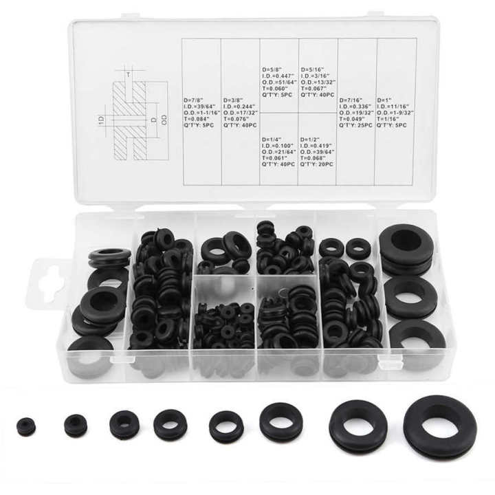 180 Pcs Rubber Grommet Wire g Electrical Gasket Was r Seal Assortment