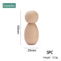 1/2/5pc Blank Wooden Dolls Handmade Toys Unpainted Dolls Kid's Printed Baby Souvenirs DIY Crafts. 