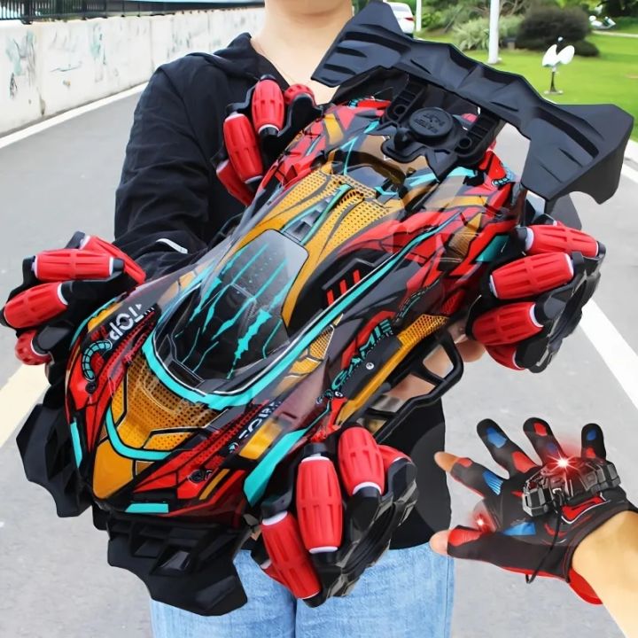 toys for boys WLtoys F1 Drift RC Car With Led Lights Music 2.4G Glove Gesture Radio Remote Control Spray Stunt Car 4WD Electric Children ToysParty Tableware