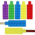 Tip Cap Silicone Building Block Childrens Pencil Chewable Pen Cover. 