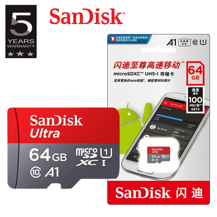 SanDisk Class 10 Ultra A1 Micro SDXC UHS-1 64GB Memory Card TF Card