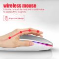 M103 High End Ultra-thin Type C Mouse 2.4Ghz Optical 7RGB Rechargeable RGB Dual-model Wireless USB+BT 5.1 Silent Mouse. 