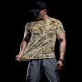 Men Running T Shirt Quick Dry Fitness Shirt Training Exercise MOSAIC camouflage Clothes Gym Sport Shirt Tops Lightweight. 