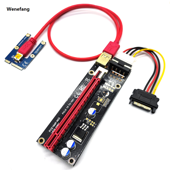 Wenefang Transfer Riser Card USB3.0 Mini PCI-E Riser SATA to 4/6 Pin ...