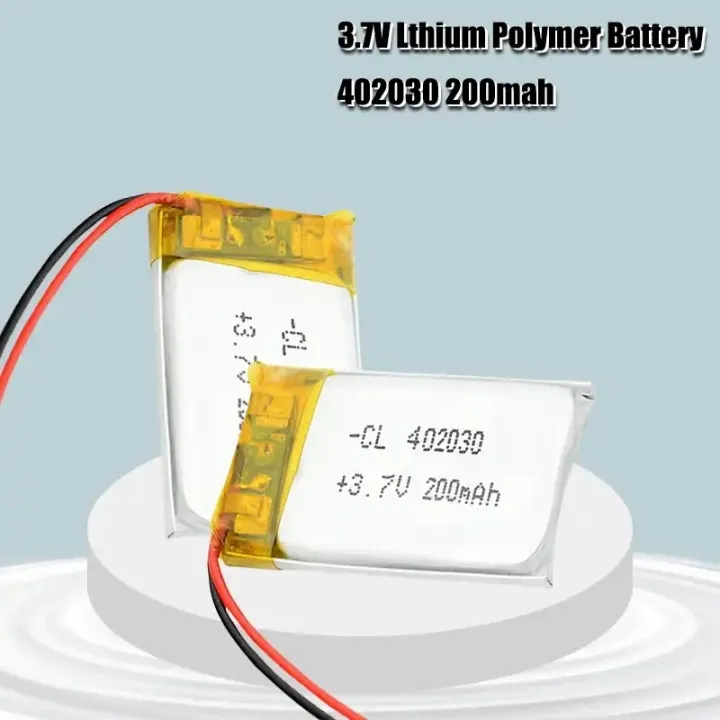402030%203.7v%20200mAh%20Li-ion%20Li-Po%20Cells%20Lithium%20Polymer%20Rechargeable%20Battery%20For%20Bluetooth%20GPS%20MP3%20MP4%20Recorder%20-%20Image%202