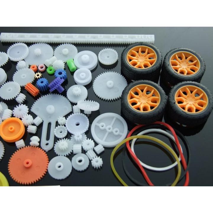 78Pcs%20Plastic%20Gear%20Motor%20Gearbox%20Model%20Toy%20Car%20Auto%20Craft%20DIY%20Accessories%20Axle%20Belt%20Scientific%20Experiment%20-%20Image%203