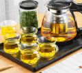 Glass Tea Pot Set,Gift Tea Pot Set, Thickened Versatile Glassware Collection – Tea Cups, Ceramic Mugs, Beer Glasses ,6Pcs Glasses Set & More. 