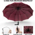 12 Ribs Folding Umbrella Windproof Compact Travel,Auto Open/Close Large Rain Umbrellas W/Polyester Coating, Ergonomic Handle FRE. 