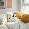 Northern European-StyleinsWind Net Red Pillow Flower Sunflower Living Room Sofa Cute Lumbar Pillow Back Cusion Little Daisy Cushion Cover. 