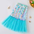 Mermaid Skirt Sequin Fishtail Skirt for 1-8 Years Baby Kids Girls Princess Skirt Mermaid Short Sleeve T-Shirt Birthday Outfit. 