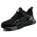 All Seasons Men's Safety Shoes Flying Woven Breathable Sneakers Steel Toe Cap Impact Proof Puncture Proof Zapatos De Seguridad. 