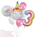 Unicorn Banner Birthday Party Decorations Kids Unicorn Disposable Tableware Set Balloon Baby Shower Girl Birthday Party Supplies. 