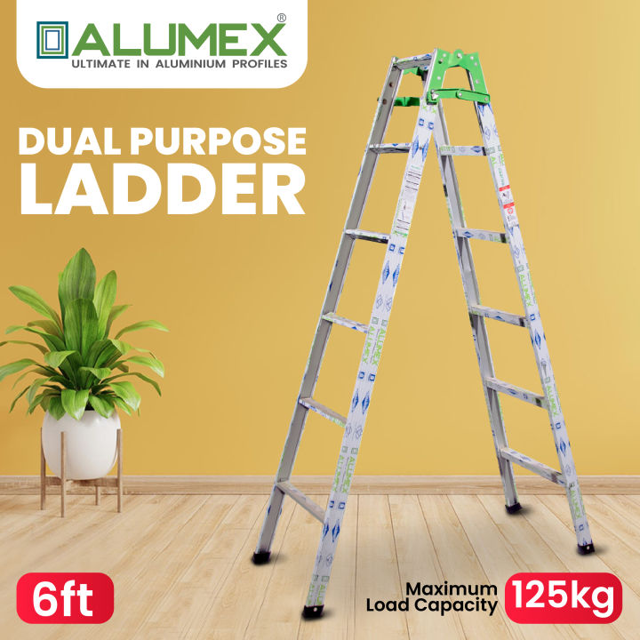 Alumex Dual Purpose Fordable Aluminium Ladder - 6 Feet