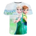 New Summer Frozen 2 T Shirt Anna Elsa Girl 3D Digital Printing Clothing Tops Frozen Snow Queen Anna Elsa Cartoon Print Shirts. 
