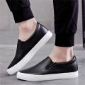 Classic Men Slip On Casual Leather Shoes Low Top Outdoor Flats Sneakers Comfortable Lazy Loafers Height Increase Shoes For Man. 