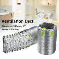 Convenient 4'' 100mm Air Ventilation Pipe Hose Aluminum Exhaust Duct 2m/3m Length. 