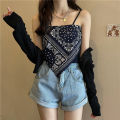 bellylady Women Cotton Spaghetti Strap Tank Tops Sexy Sleeveless Retro Printing Slim Fit Vest For Party Club. 