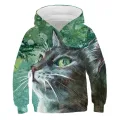 2023 new animal cat hoodie spring lovely long sleeve boy girl casual loose top for kids 4 5 6 7 8 9-14 years old hoodie hot sell. 