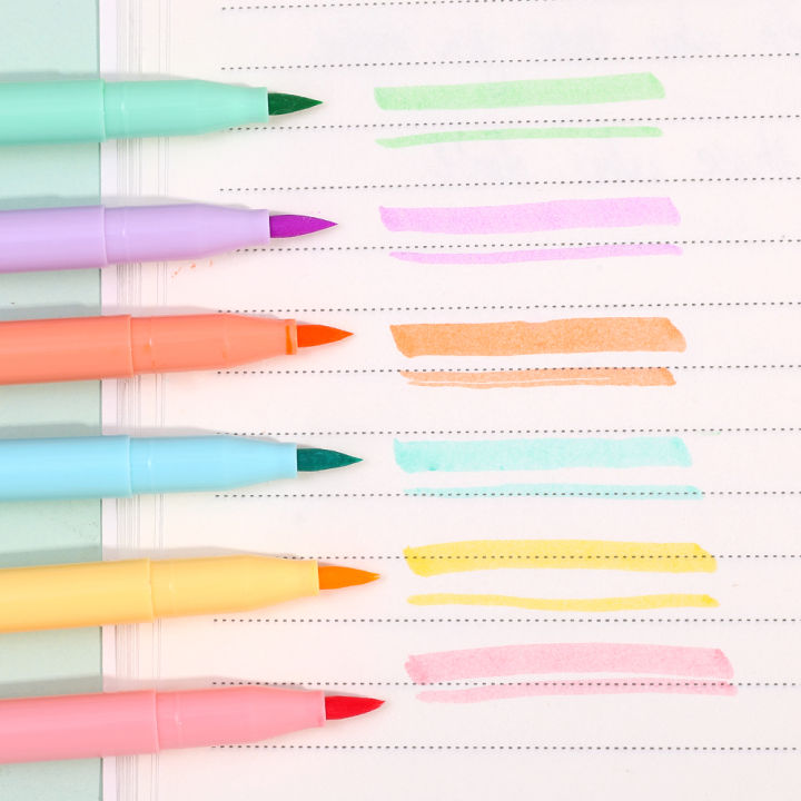 6%20Solors%20Soft%20Brush%20Fluorescence%20Pen%20Set%20Pastel%20Markers%20Brush%20Set%20Art%20Color%20Highlighter%20Calligraphy%20pens%20Stationery%20Supplies%20-%20Image%205