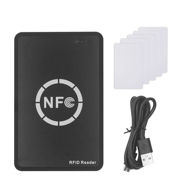 RFID NFC Smart Chip Reader/Writer+5XCUID Card 125K 13.56M Copier RFID ...