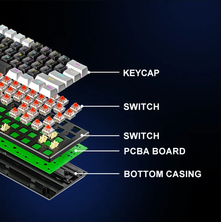 A61K%2061KEYS%20White%20/%20Black%20Mechanical%20Keyboard%20Type%20C%20Hot-swapable%20RGB%20Computer%20Gaming%20Mechanical%20Keyboard%20Red%20axis%20-%20Image%206
