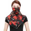 Women Floral Print Breathable Chiffon Sun Proof Veil Shawl Scarf Neck Face Cover. 