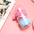 【32178cc8】250ml Portable Children's Cups Whale water spray cup summer plastic straw water cup drop resistant kettle. 