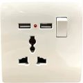 AC 110-250V 13A USB Wall Socket Universal Wall Socket Panel With 2 USB Port Plug Charger Switch Power Outlet (USB Base). 