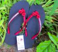 Ladies slippers. flower design sandals handmade in Sri lanka. 