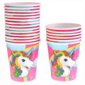 Unicorn Theme paper plate paper cup Paper Serviette Cake Topper Foil Balloon Cup Cake Topper Banner Set Partyware Uni Corn. 