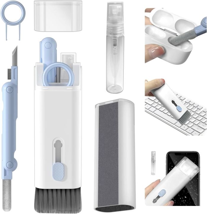 7 in 1 Electronic Cleaner Kit, Keyboard Cleaner Kit with Brush, 3 in 1 Cleaning Pen for Airpods Pro, Multifunctional Cleaning Kit for Earphone, Keyboard, Laptop, Phone, PC Monitor High Quality