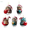 Christmas Cat Decoration 2023 Wall Car Party Kitty Ornament Holiday Cute Christmas Pendant Cat. 