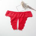Withoutyou 속여본 women's bottoms panties women's lace cut-out opening thong low Original rise cotton underwear brazilian bikini solid color briefs 일자옷. 
