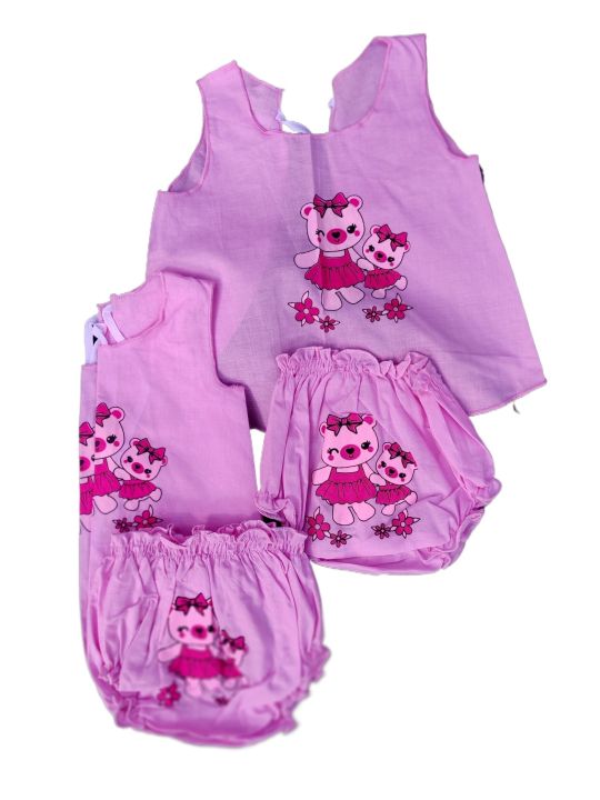 Newborn Baby Frocks and panty 6Pcs(3 frocks and 3 panties) 100% Cotton [Hospital Pack Item]