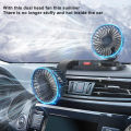 USB Car Fan DC Brushless Motor Dual Head 130cm Cable Powerful Airflow Dashboard Fan for Dashboard. 
